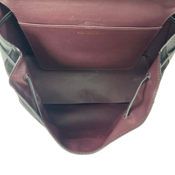 Charles & Keith Black 2-Way Tassel Faux Leather Shoulder Front Flap Backpack OS main image 7